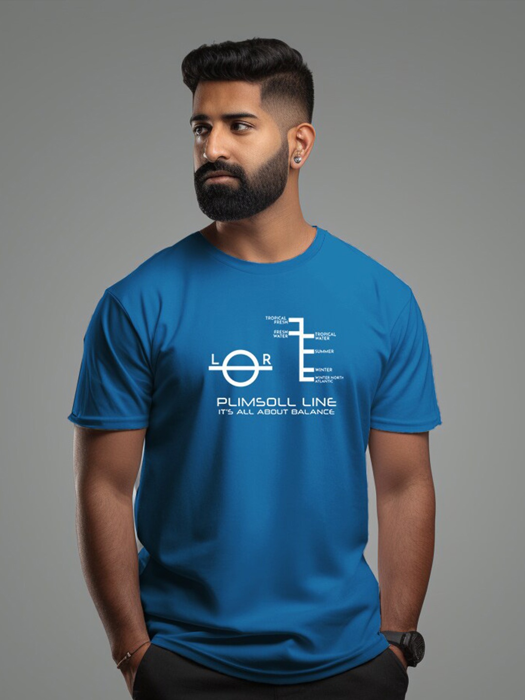 

Aero Armour Typography Printed Pure Cotton T-shirt, Blue