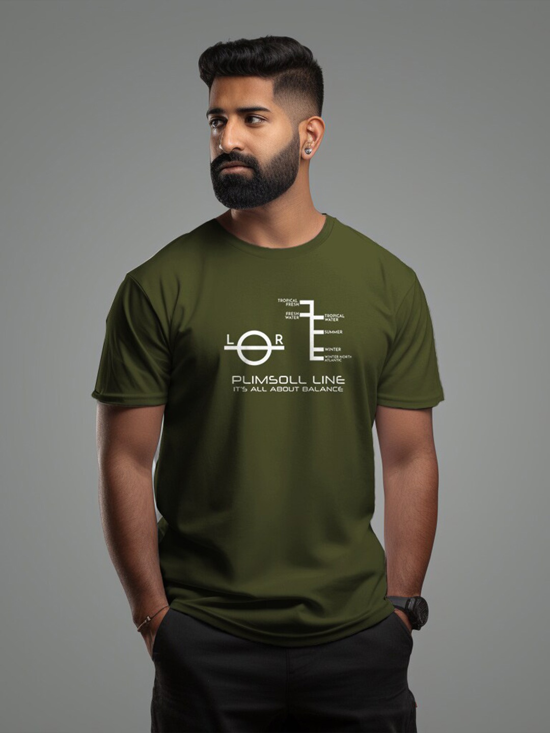 

Aero Armour Unisex Typography Printed Pure Cotton T-shirt, Olive