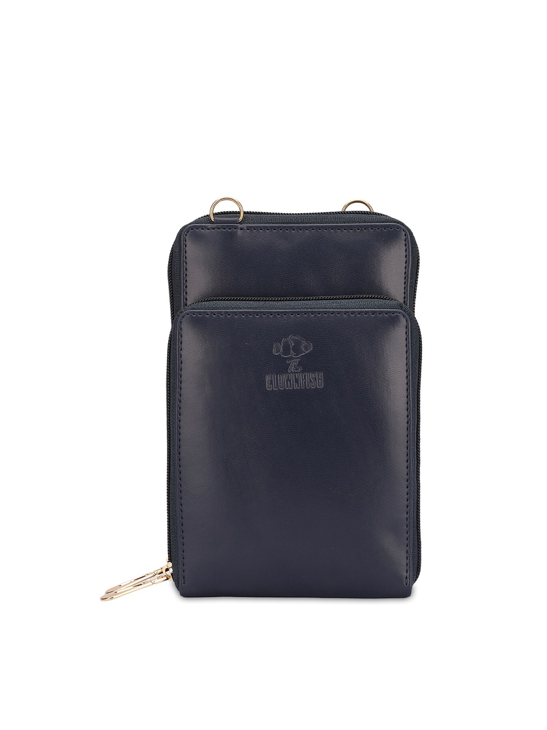 

THE CLOWNFISH Trivia Vegan Leather Sling Bag, Navy blue