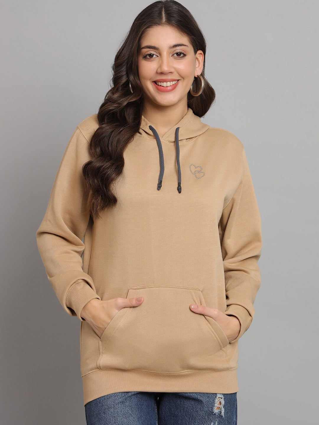 

urSense Hooded Fleece Sweatshirt, Beige