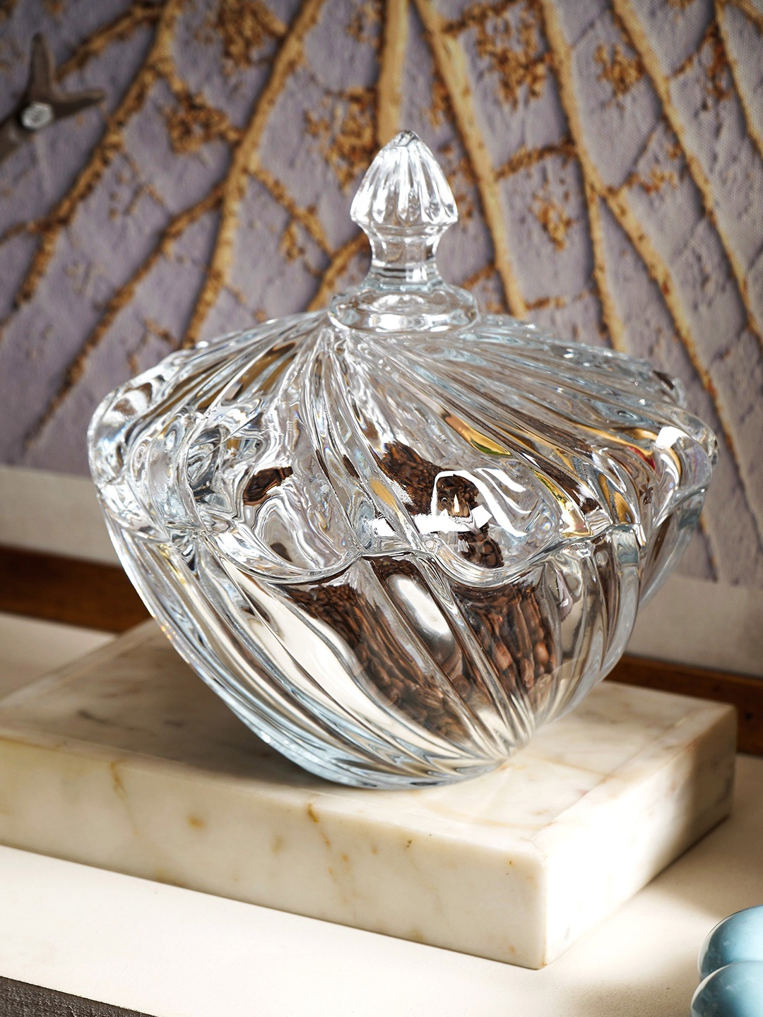 

THE ARTMENT Off-White Glass Storage Bowl with Lid