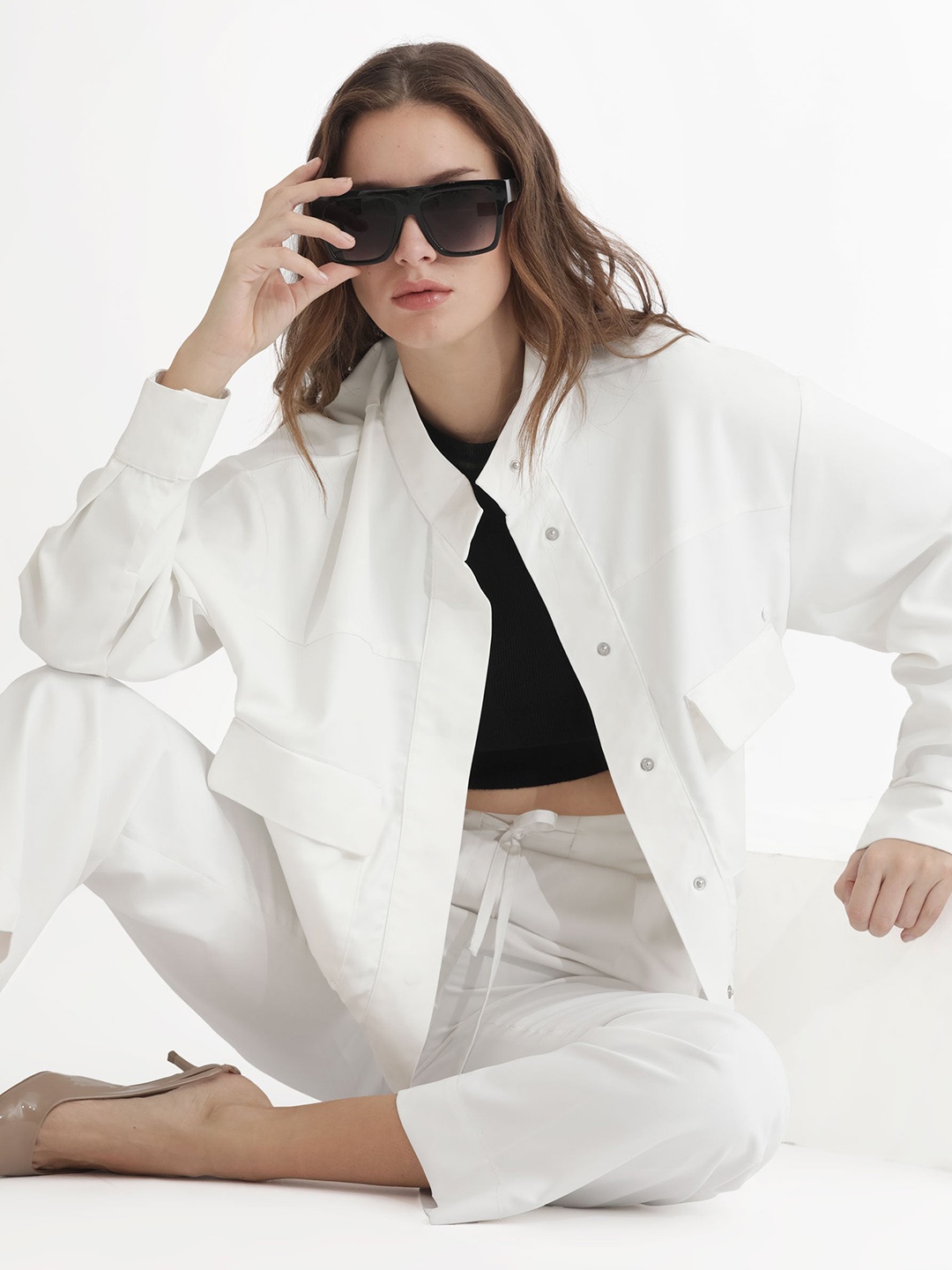 

RAREISM Stand Collar Tailored Jacket, Off white