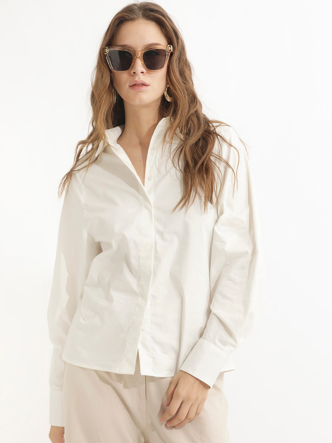 

RAREISM Slim Fit Cotton Casual Shirt, Off white