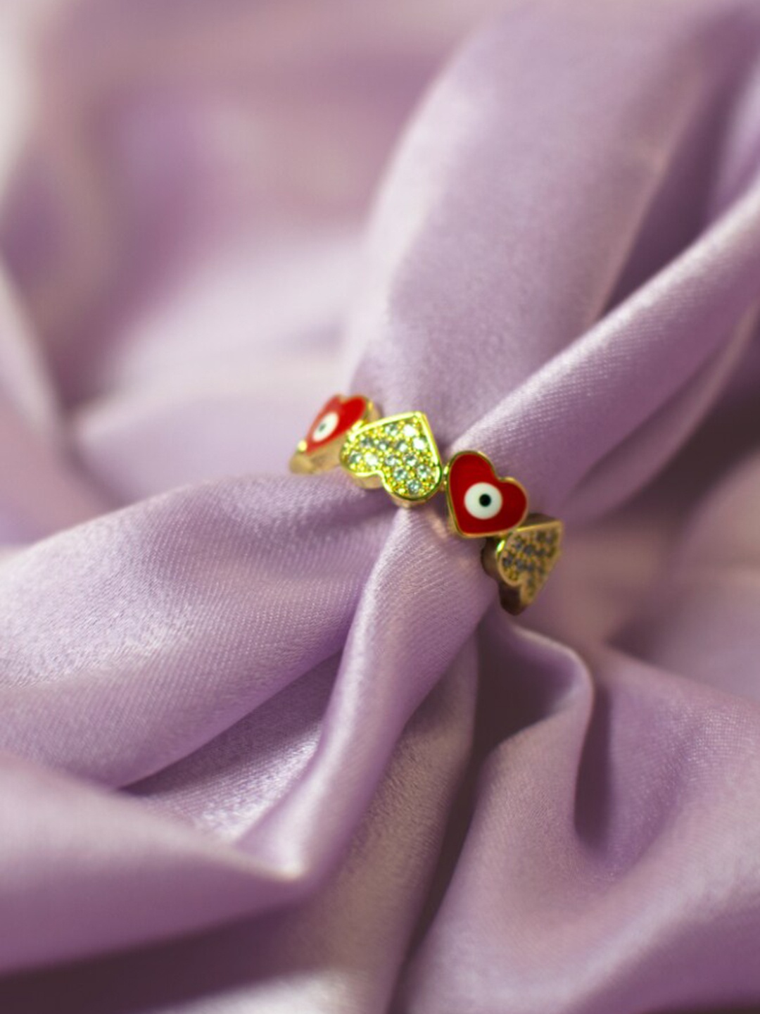 

SALTY Guardian Evil Eye Finger Ring, Gold