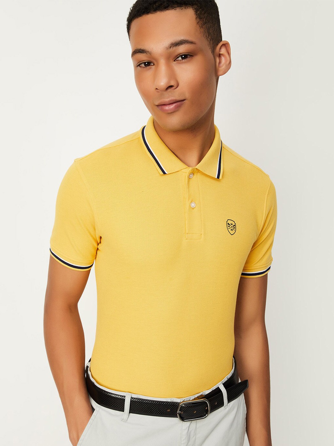 

max Polo Collar Short Sleeves T-shirt, Yellow