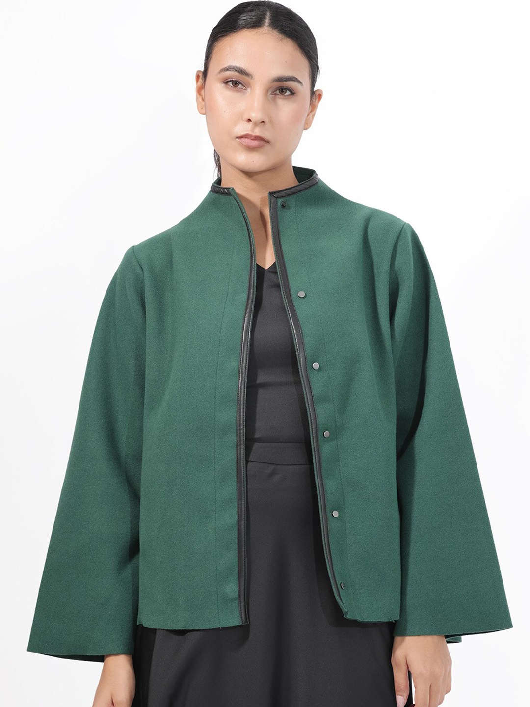 

RAREISM Stand Collar Tailored Jacket, Green