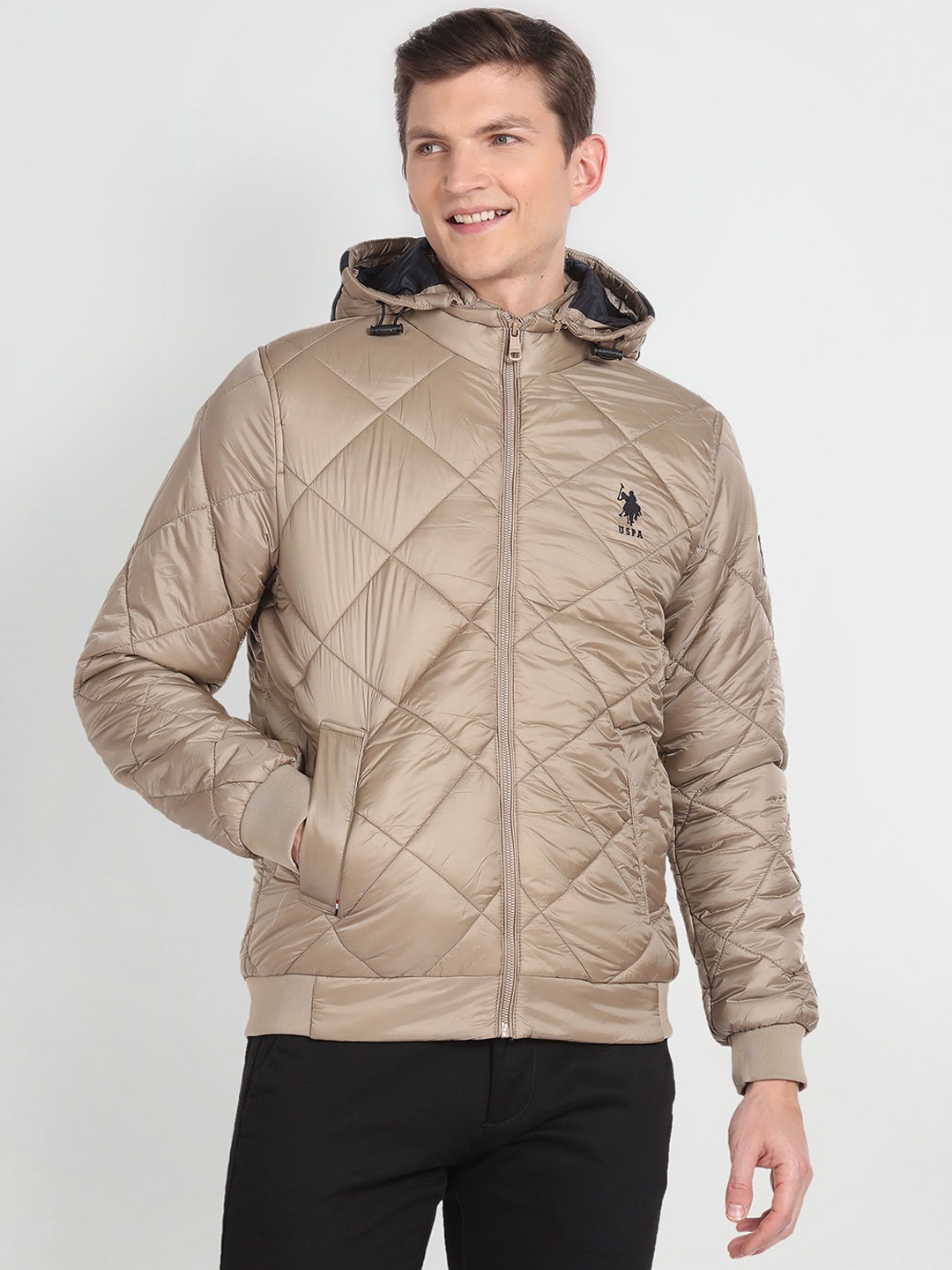 

U.S. Polo Assn. Denim Co. Hooded Quilted Jacket, Beige