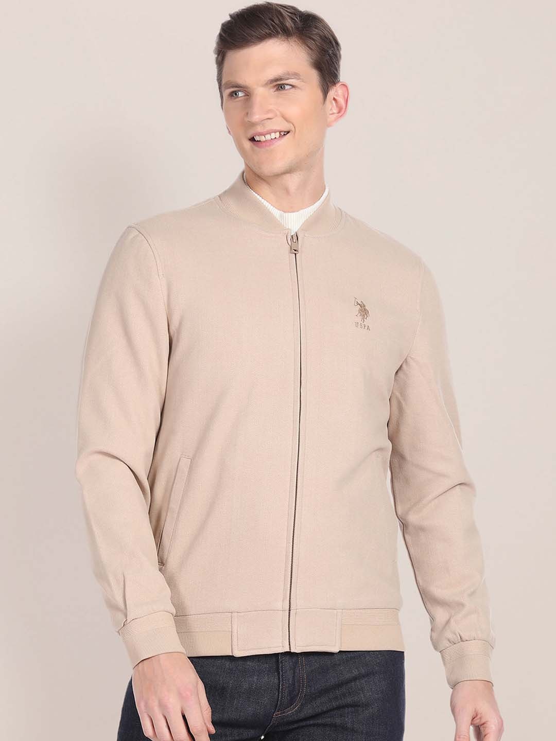 

U.S. Polo Assn. Long Sleeves Bomber Jacket, Beige