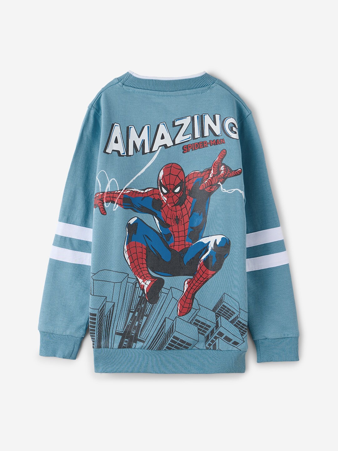 

The Souled Store Boys Spider-Man Printed Pure Cotton Pullover, Blue