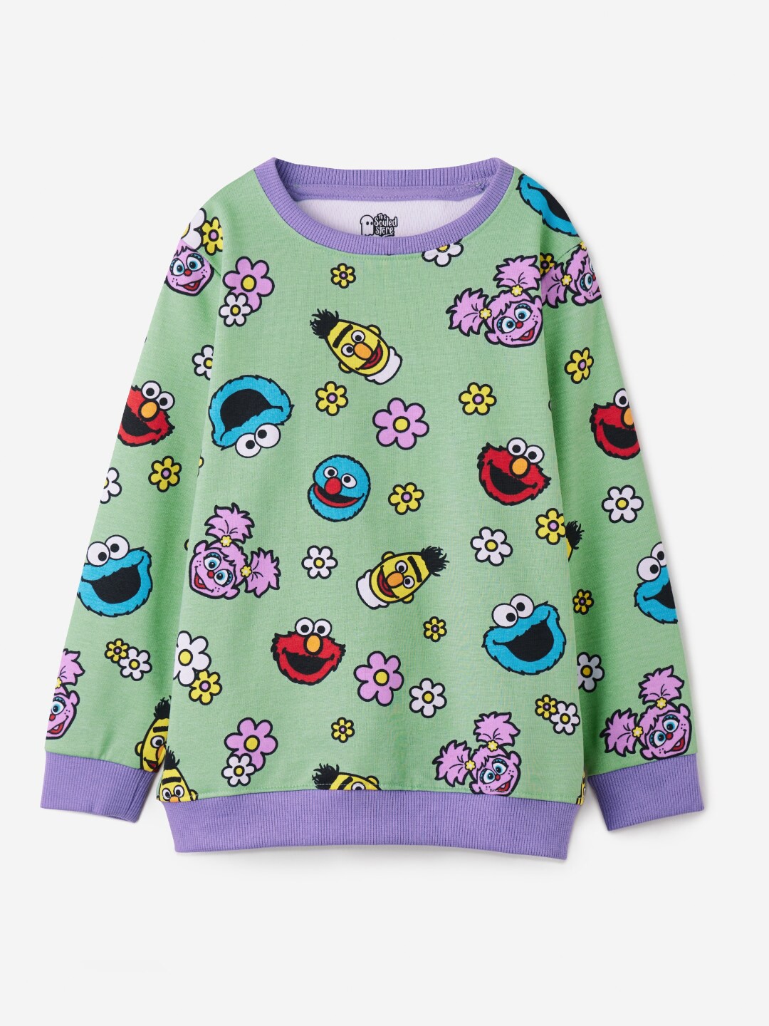 

The Souled Store Sesame Street Boys Conversatinal Printed Pure Cotton Pullover, Green
