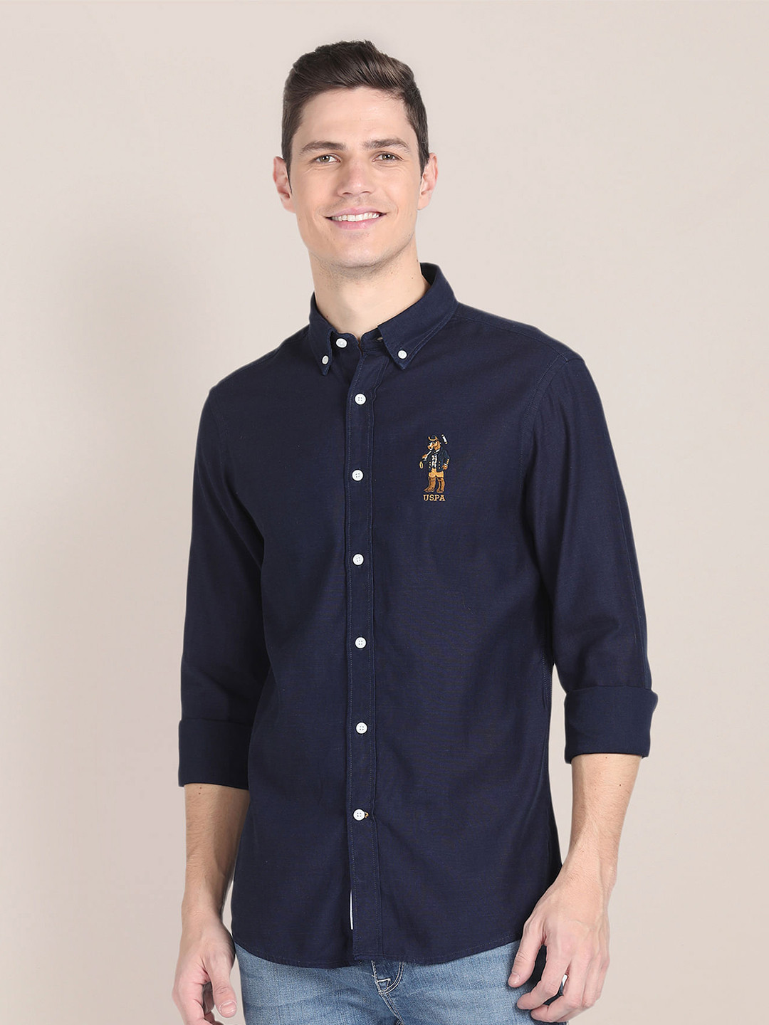 

U.S. Polo Assn. Slim Fit Dobby Casual Shirt, Blue