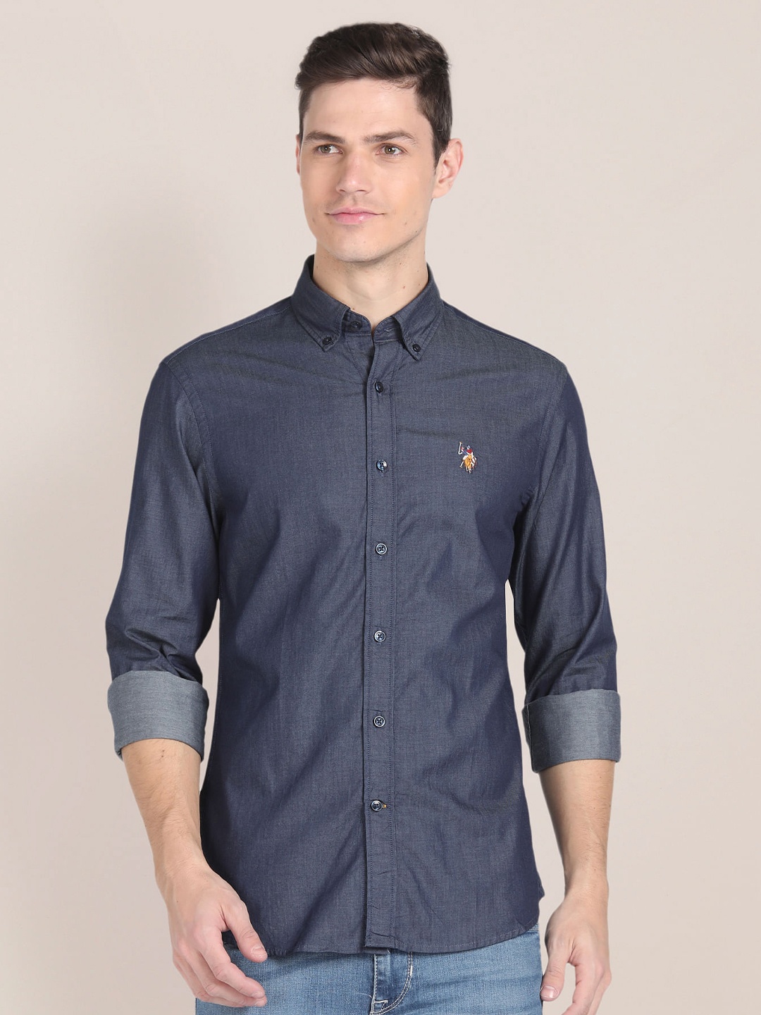 

U.S. Polo Assn. Slim Fit Dobby Casual Shirt, Blue