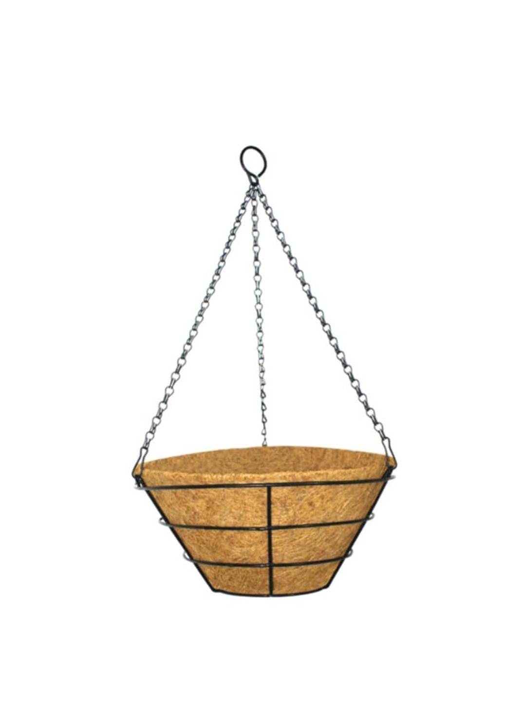 

Garden Deco Brown & Black Coir Hanging Basket with Chain Planter