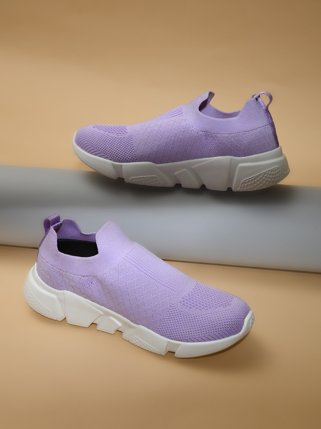 

IMPAKTO Women Mesh Lightweight Trend Fit Walking Shoes, Violet
