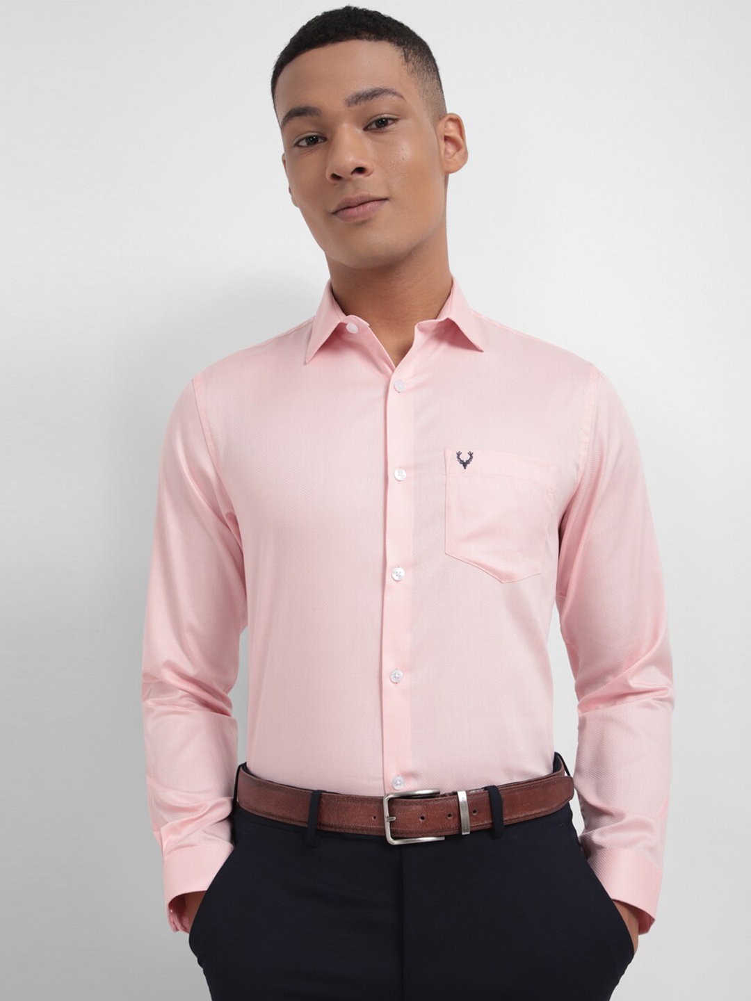 

Allen Solly Cotton Slim Fit Formal Shirt, Pink