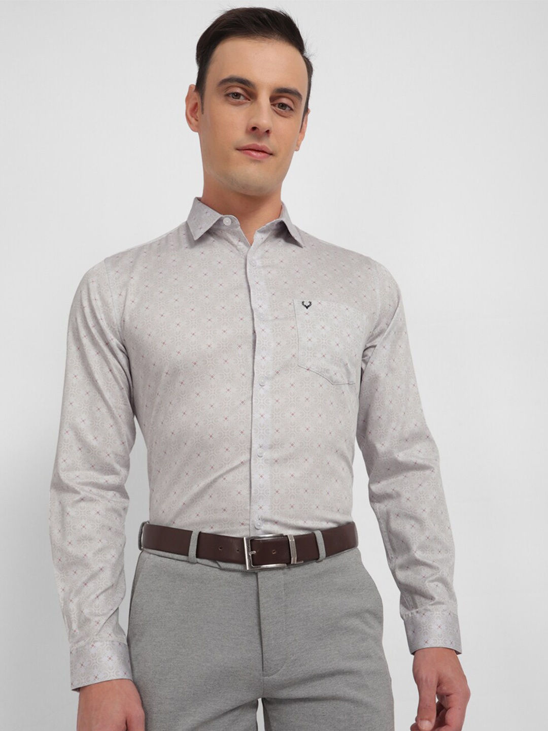 

Allen Solly Slim Fit Printed Formal Shirt, Grey