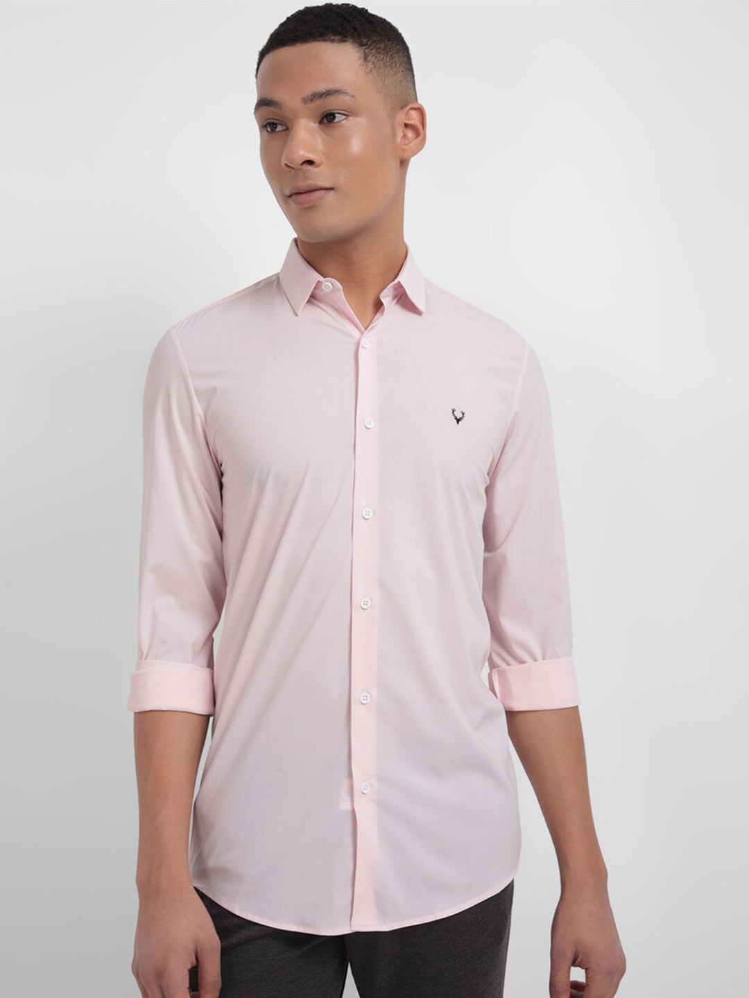 

Allen Solly Slim Fit Spread Collar Casual Shirt, Pink