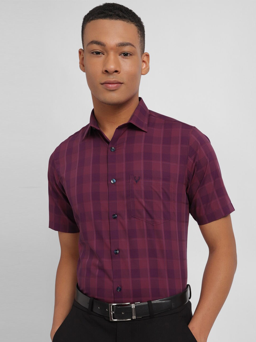 

Allen Solly Tartan Checked Cotton Slim Fit Formal Shirt, Purple