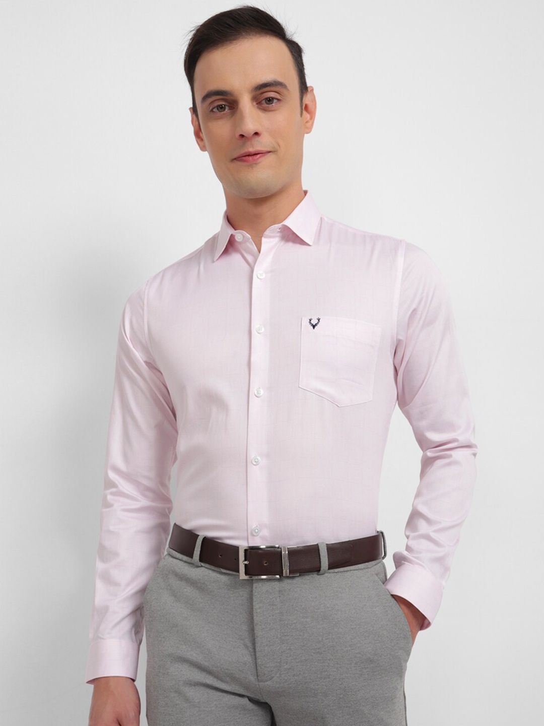 

Allen Solly Slim Fit Printed Pure Cotton Formal Shirt, Pink