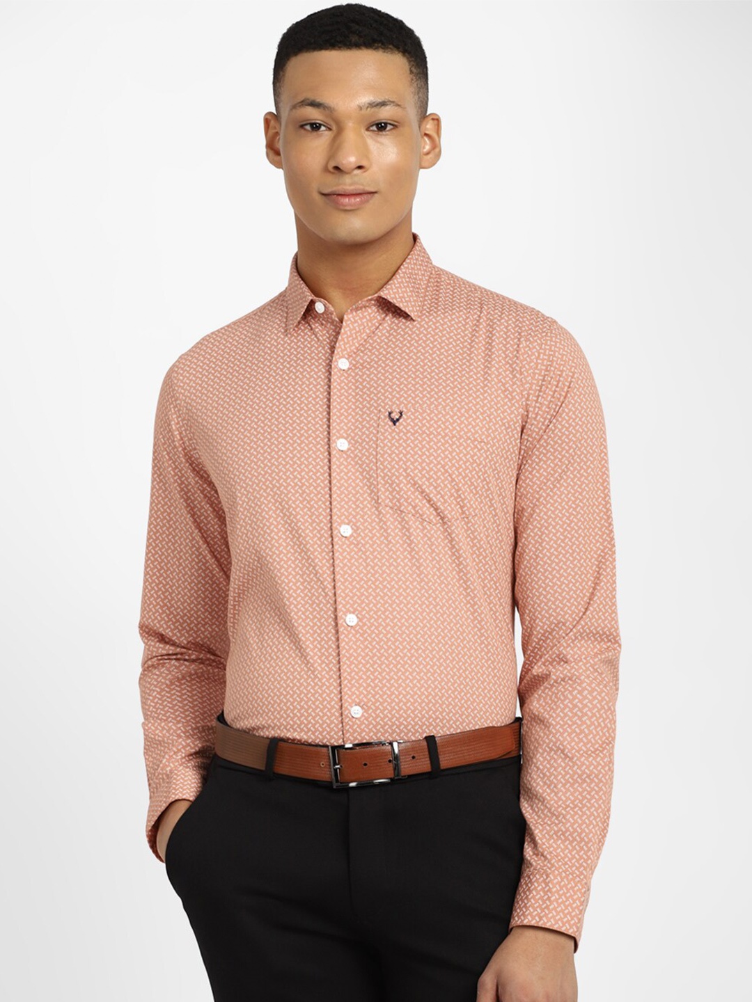 

Allen Solly Micro Ditsy Printed Slim Fit Cotton Formal Shirt, Peach