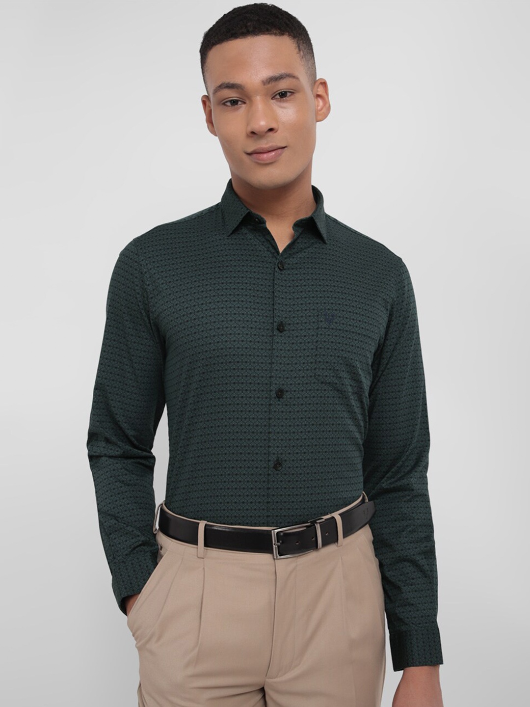 

Allen Solly Micro Ditsy Printed Slim Fit Cotton Formal Shirt, Green