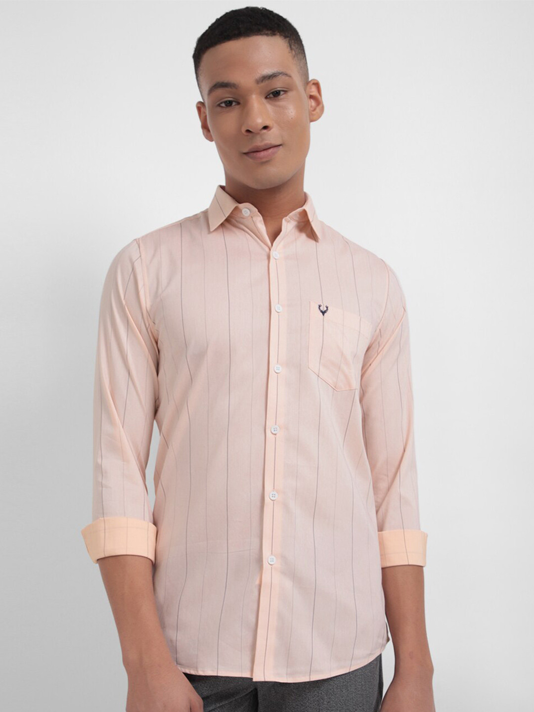 

Allen Solly Slim Fit Striped Casual Shirt, Pink