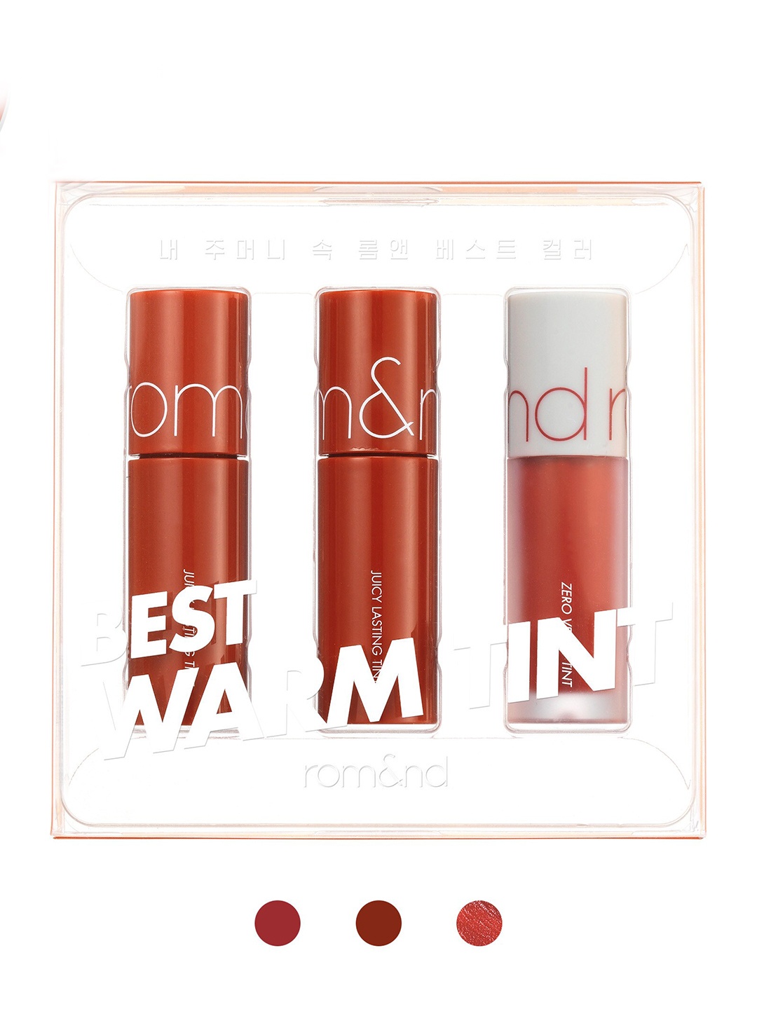 

Rom&nd Best Warm Tone 3-Pcs Tint - 2g Each - Eat Dotori-Joyful-Jujube, Multi