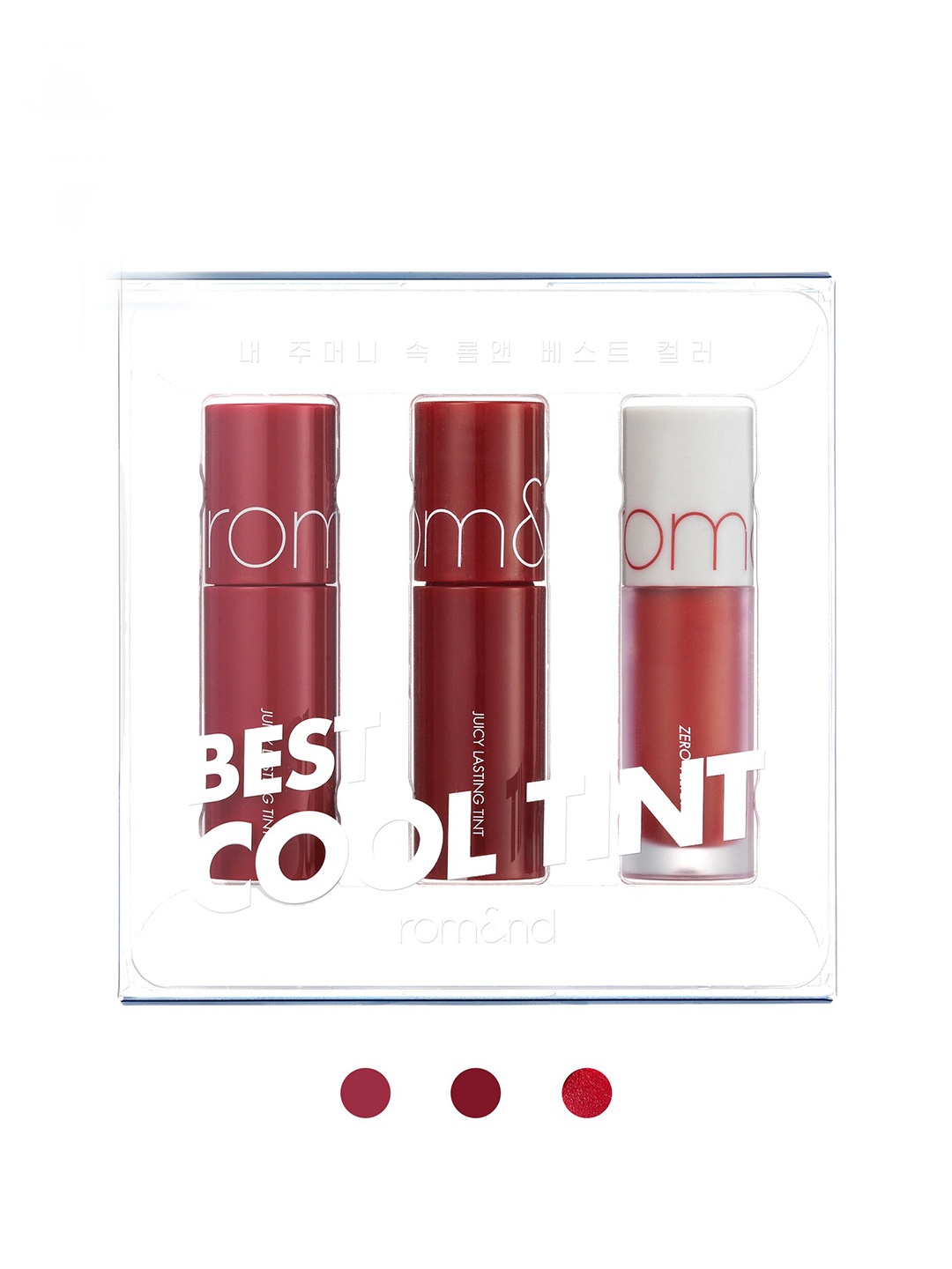 

Rom&nd Best Cooltone Set of 3 Tint 2g Each - Fizz - FigFig - Cherry Bomb, Red