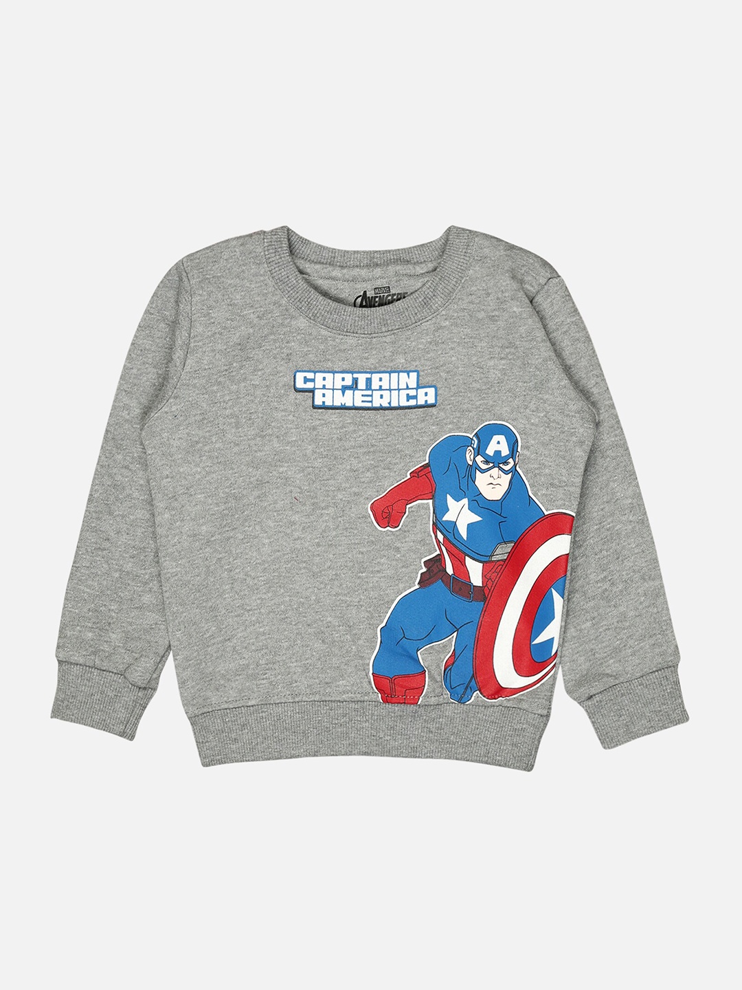 

Bodycare Kids Boys Captain America Printed Sweatshirt, Grey melange