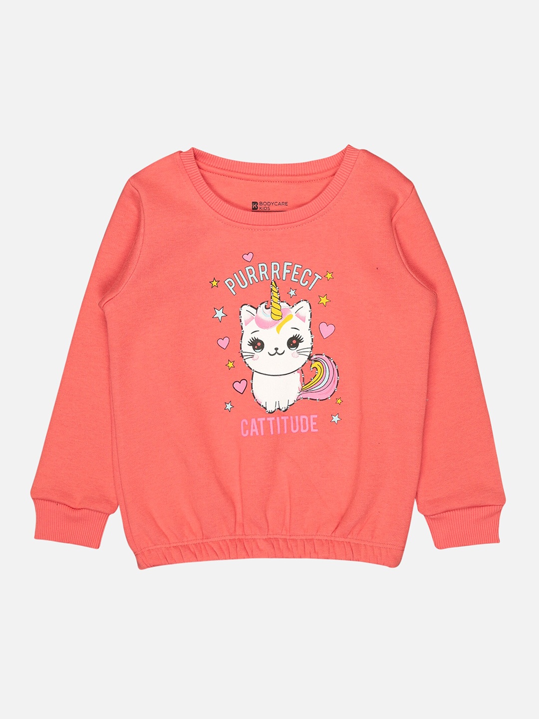 

Bodycare Kids Girls Graphic Printed Sweatshirt, Pink