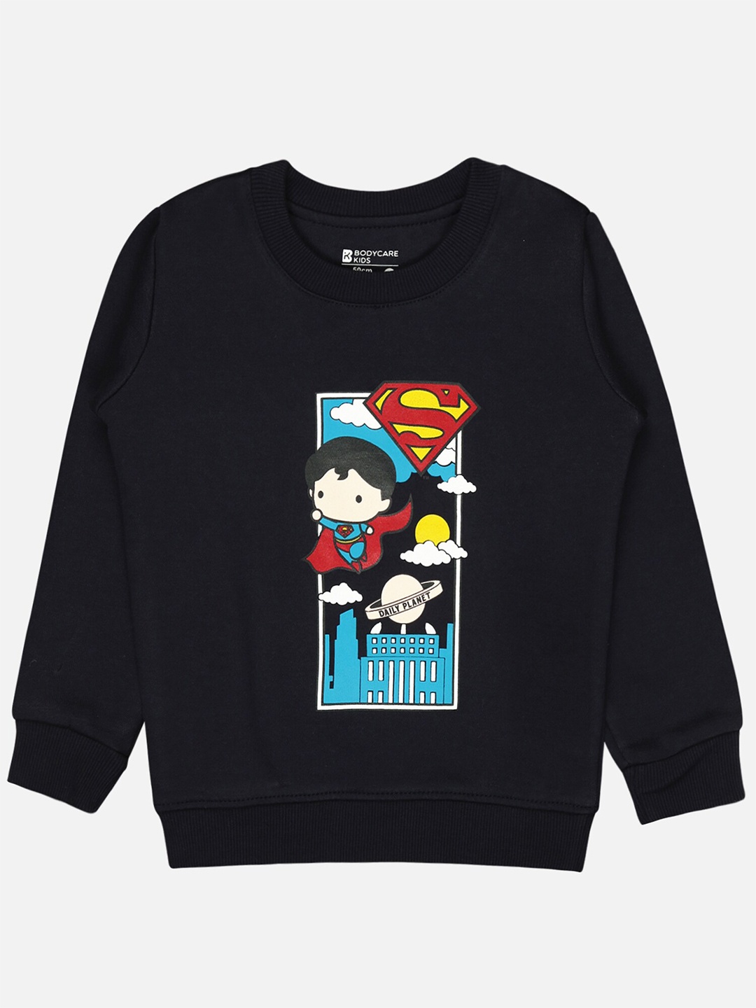 

Bodycare Kids Boys Superman Printed Fleece Sweatshirt, Navy blue