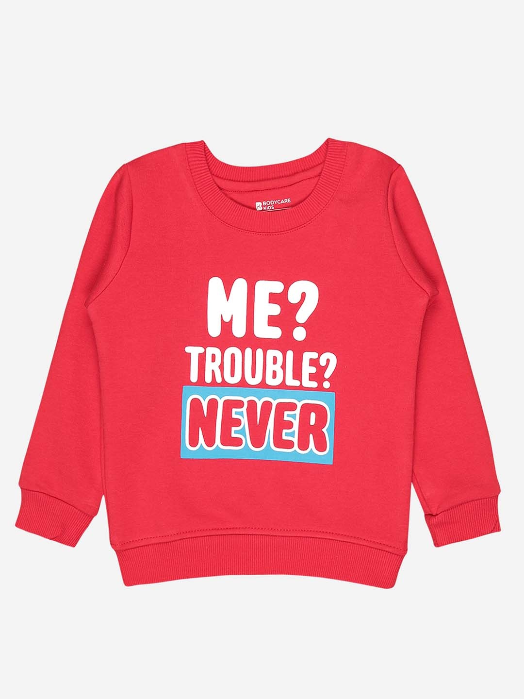 Bodycare Kids Boys Typographic Printed Sweatshirt, Red