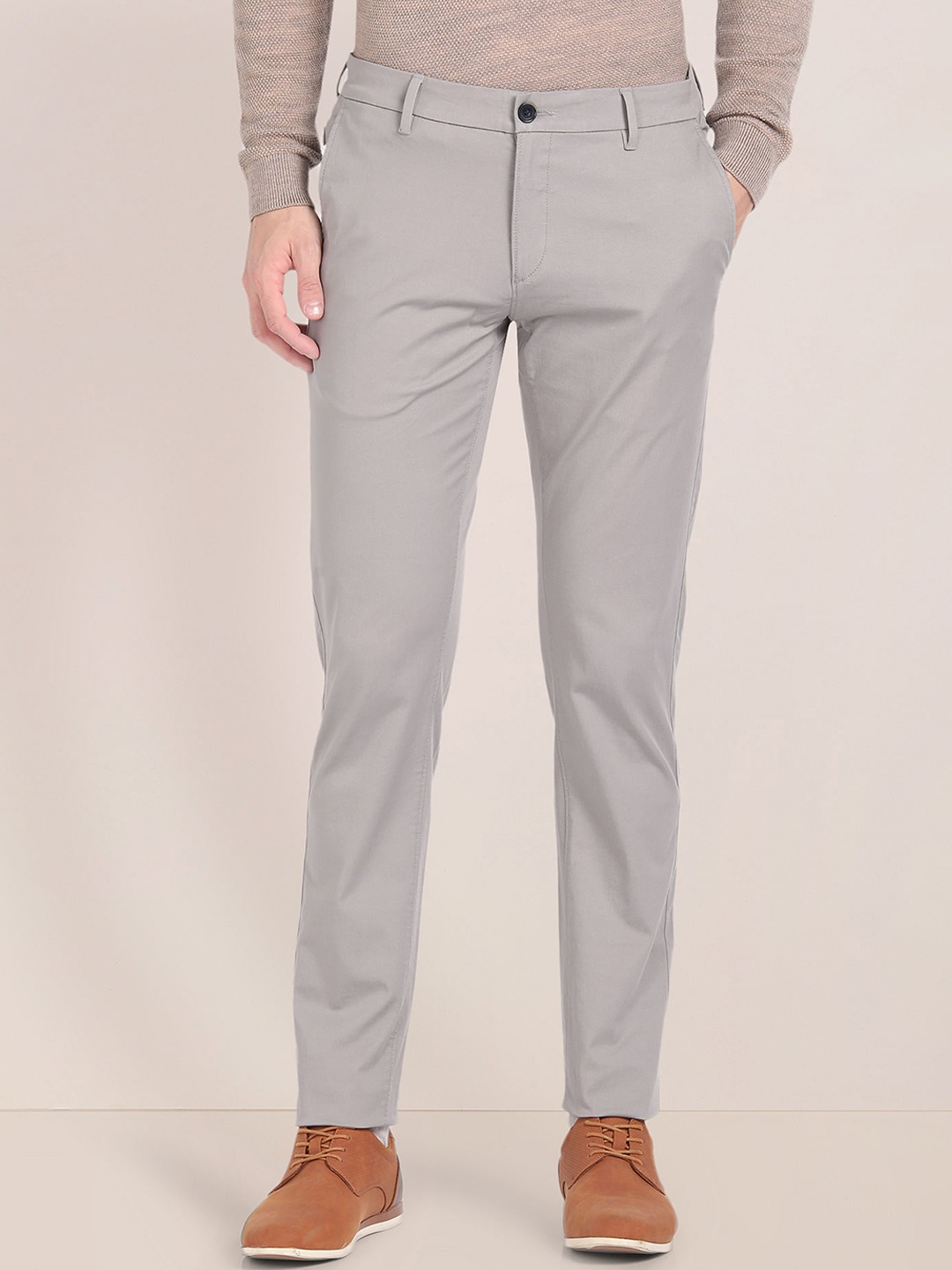 

U.S. Polo Assn. Men Mid Rise Chinos Trousers, Grey