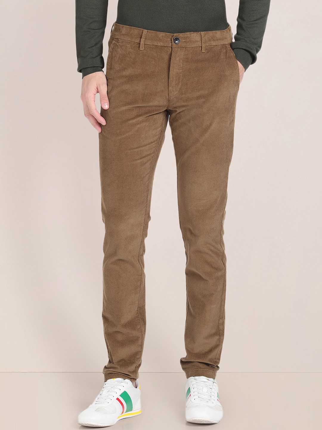 

U.S. Polo Assn. Men Mid Rise Corduroy Chinos, Brown