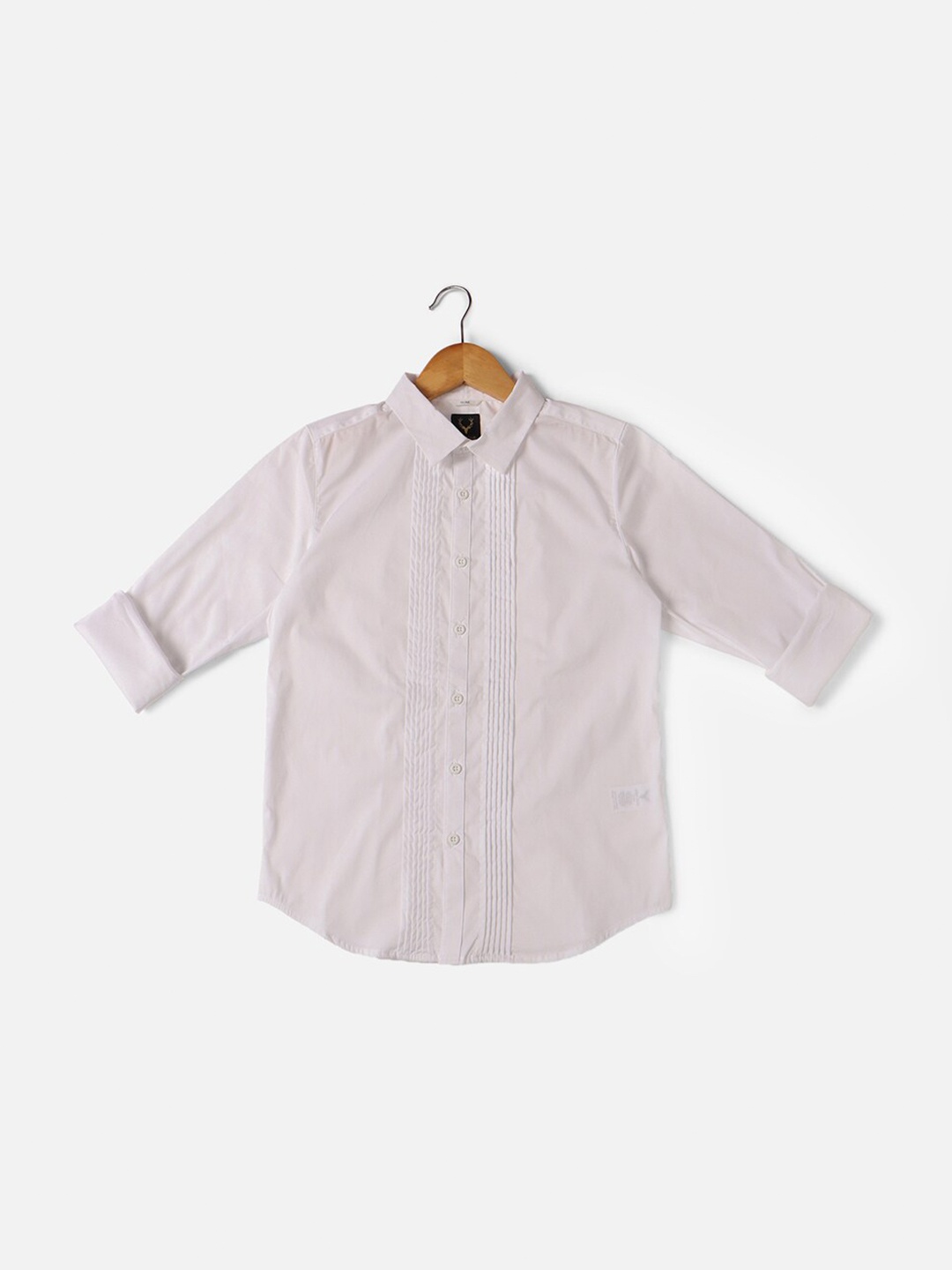

Allen Solly Junior Boys Accordion Pleated Slim Fit Cotton Casual Shirt, White
