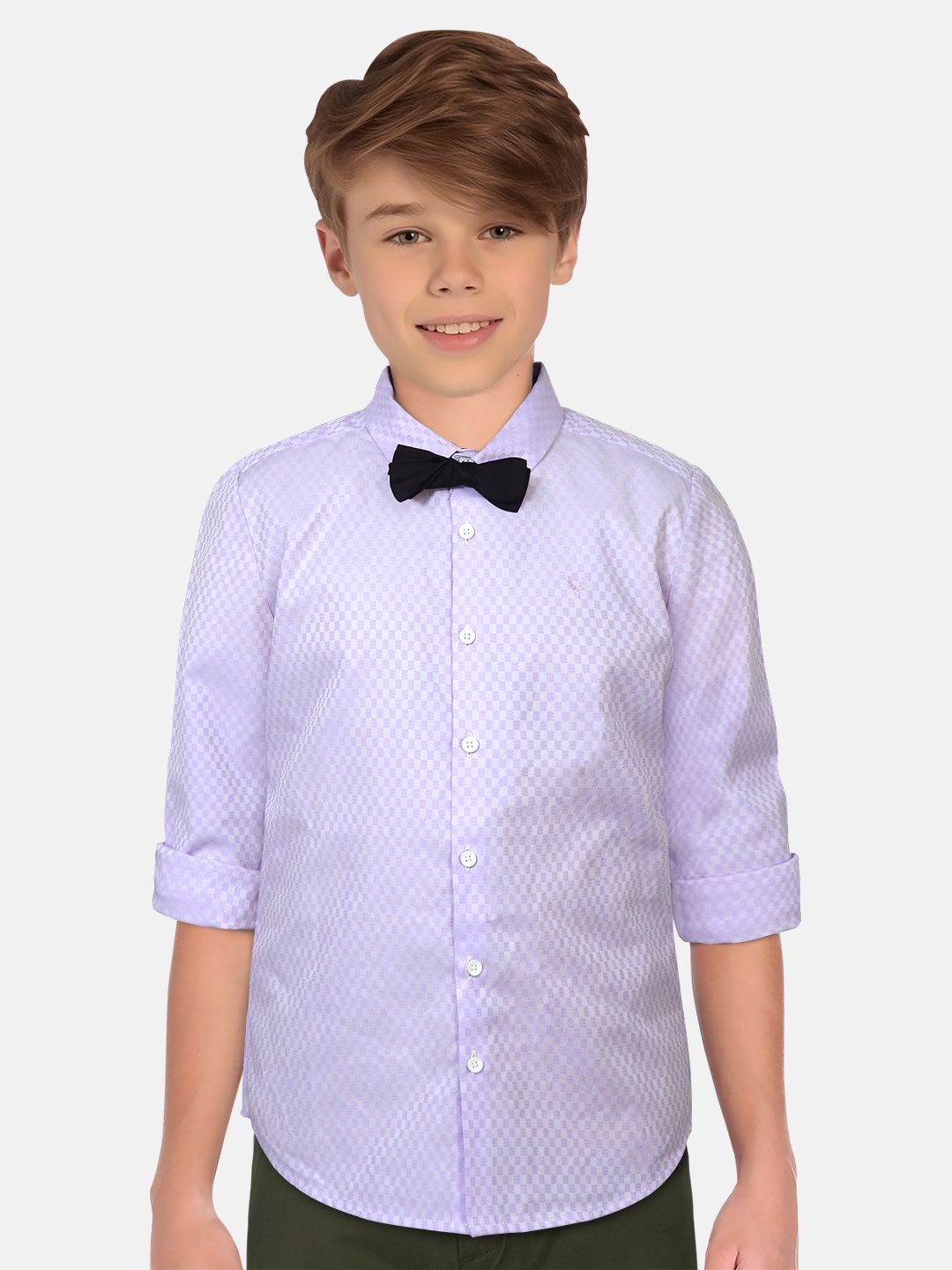 

Allen Solly Junior Boys Slim Fit Micro Ditsy Printed Casual Shirt, Purple