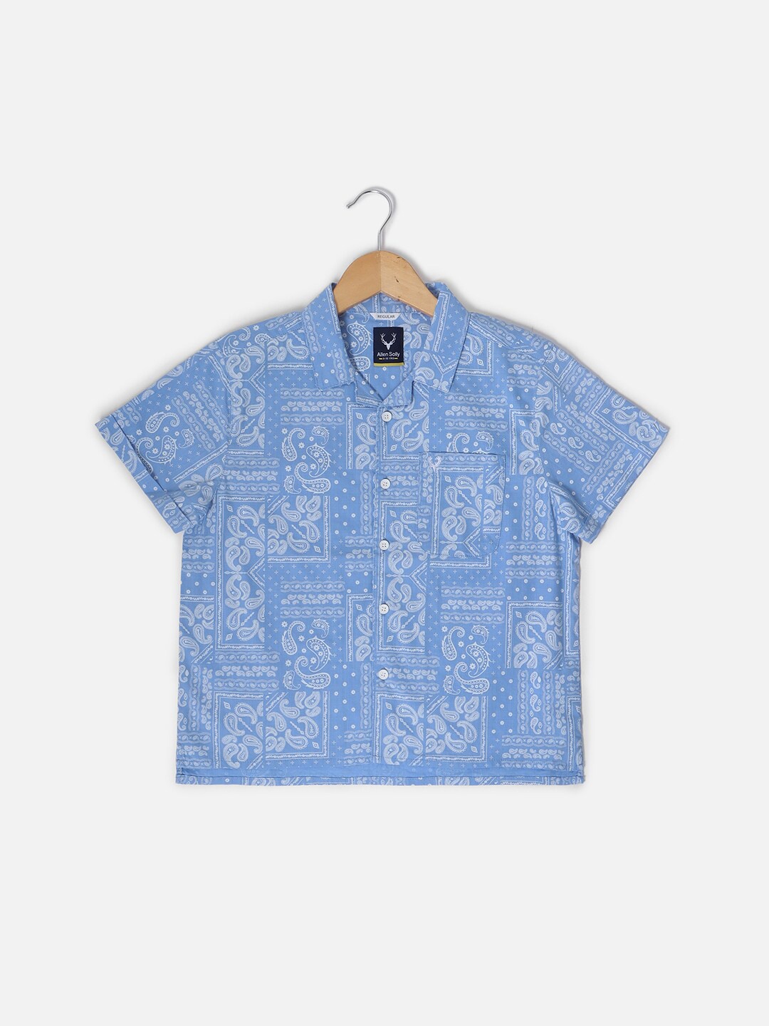 

Allen Solly Junior Boys Ethnic Motifs Printed Pure Cotton Casual Shirt, Blue