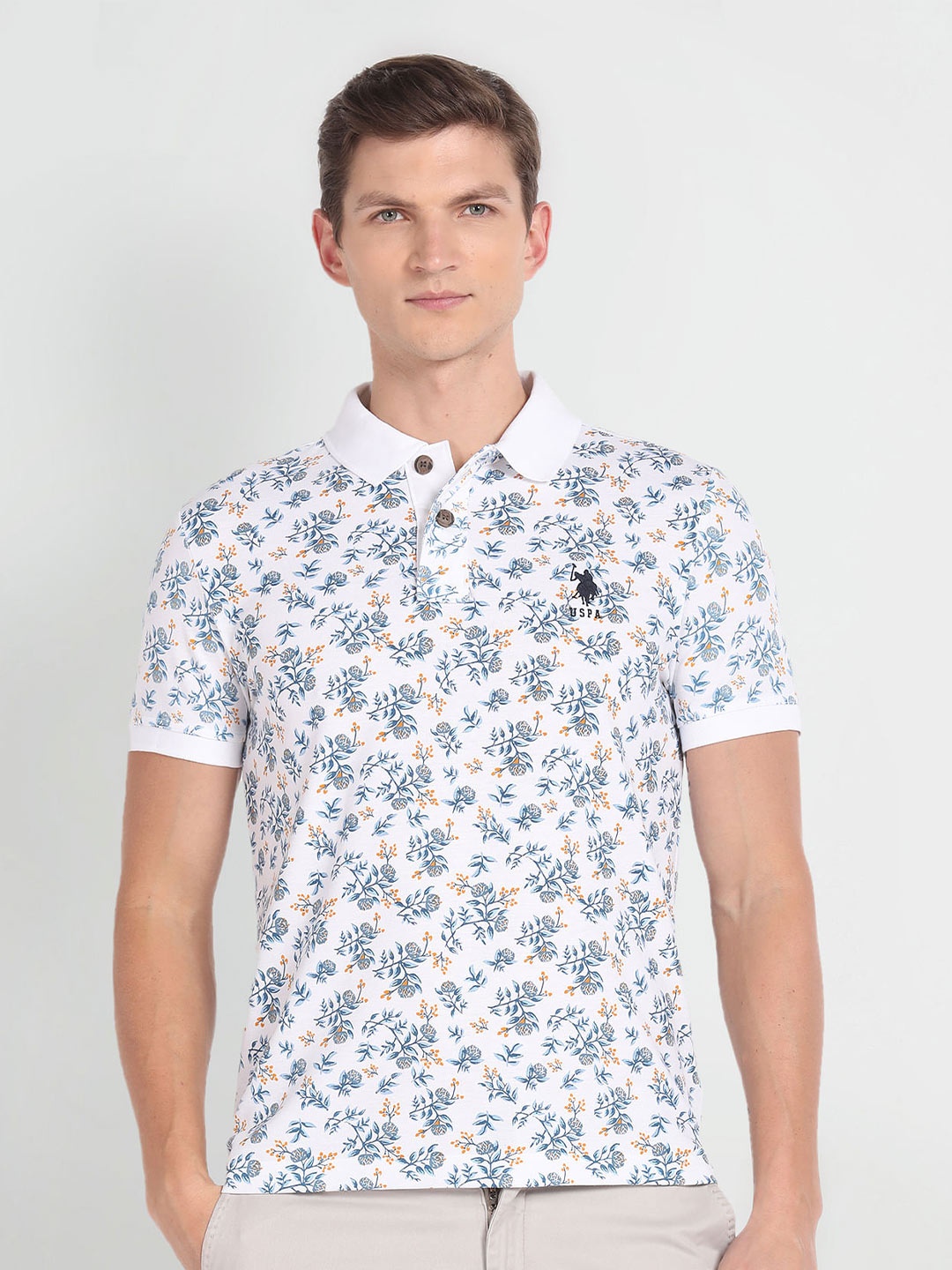 

U.S. Polo Assn. Denim Co. Floral Printed Slim Fit T-Shirt, White