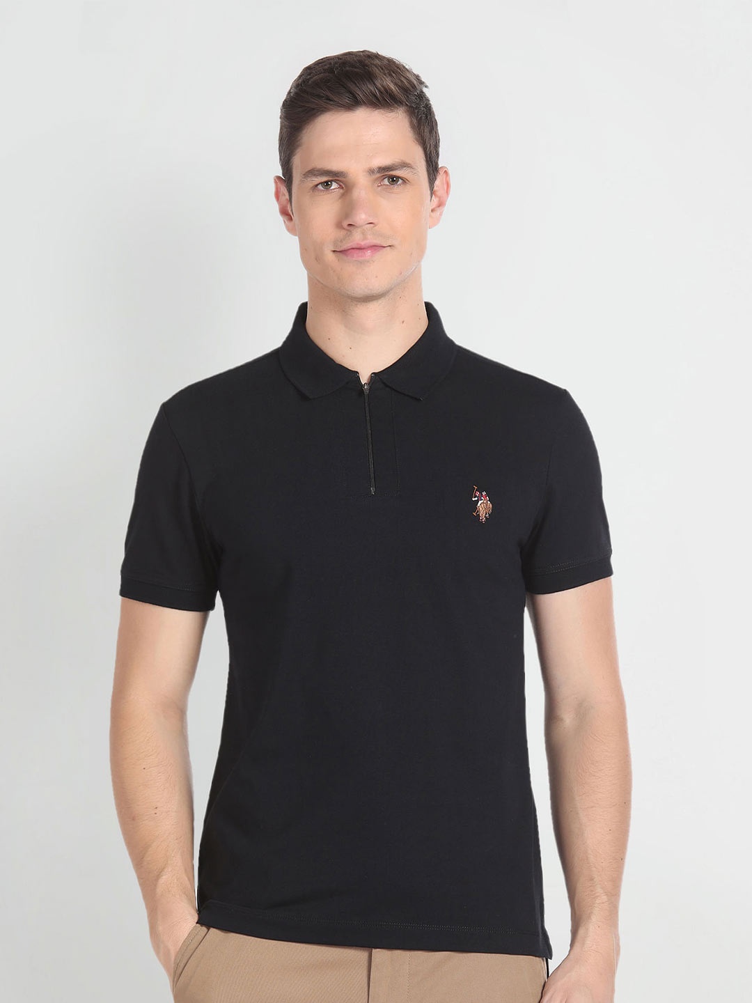 

U.S. Polo Assn. Denim Co. Polo Collar Slim Fit T-shirt, Black