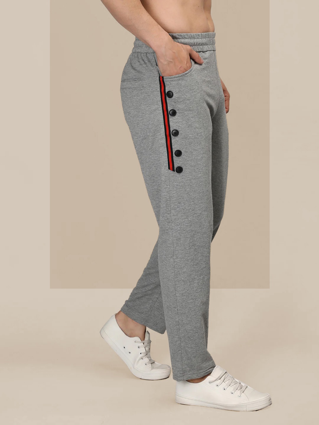 

CHKOKKO Men Regular Fit Gym Track Pants, Grey