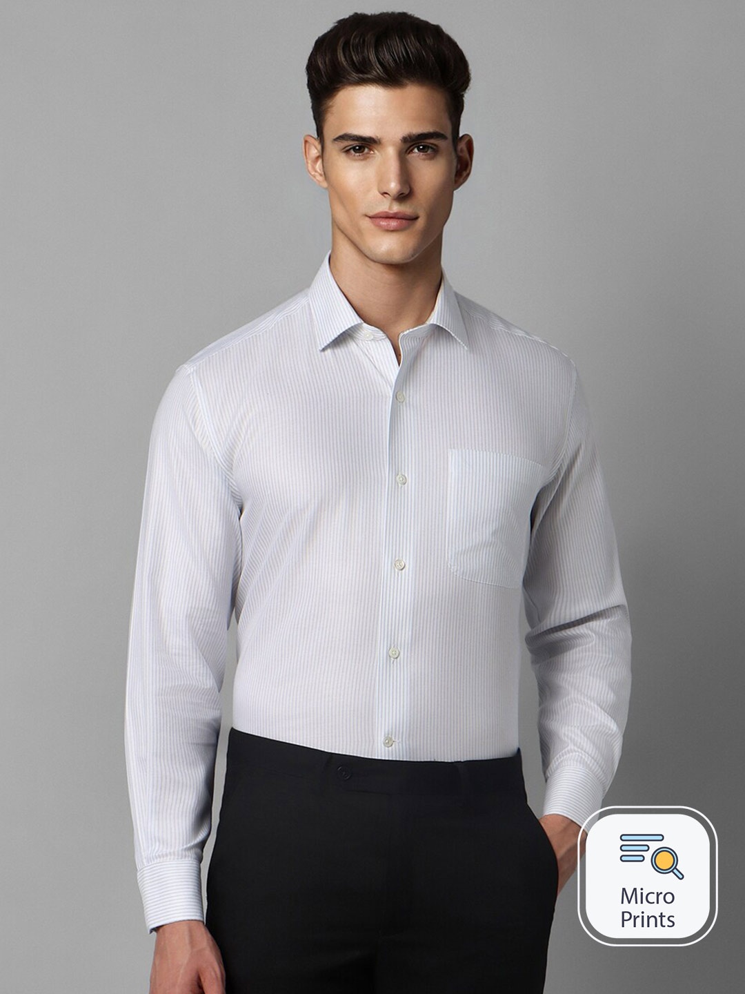 

Luxure by Louis Philippe Striped Classic Cotton Formal Shirt, White