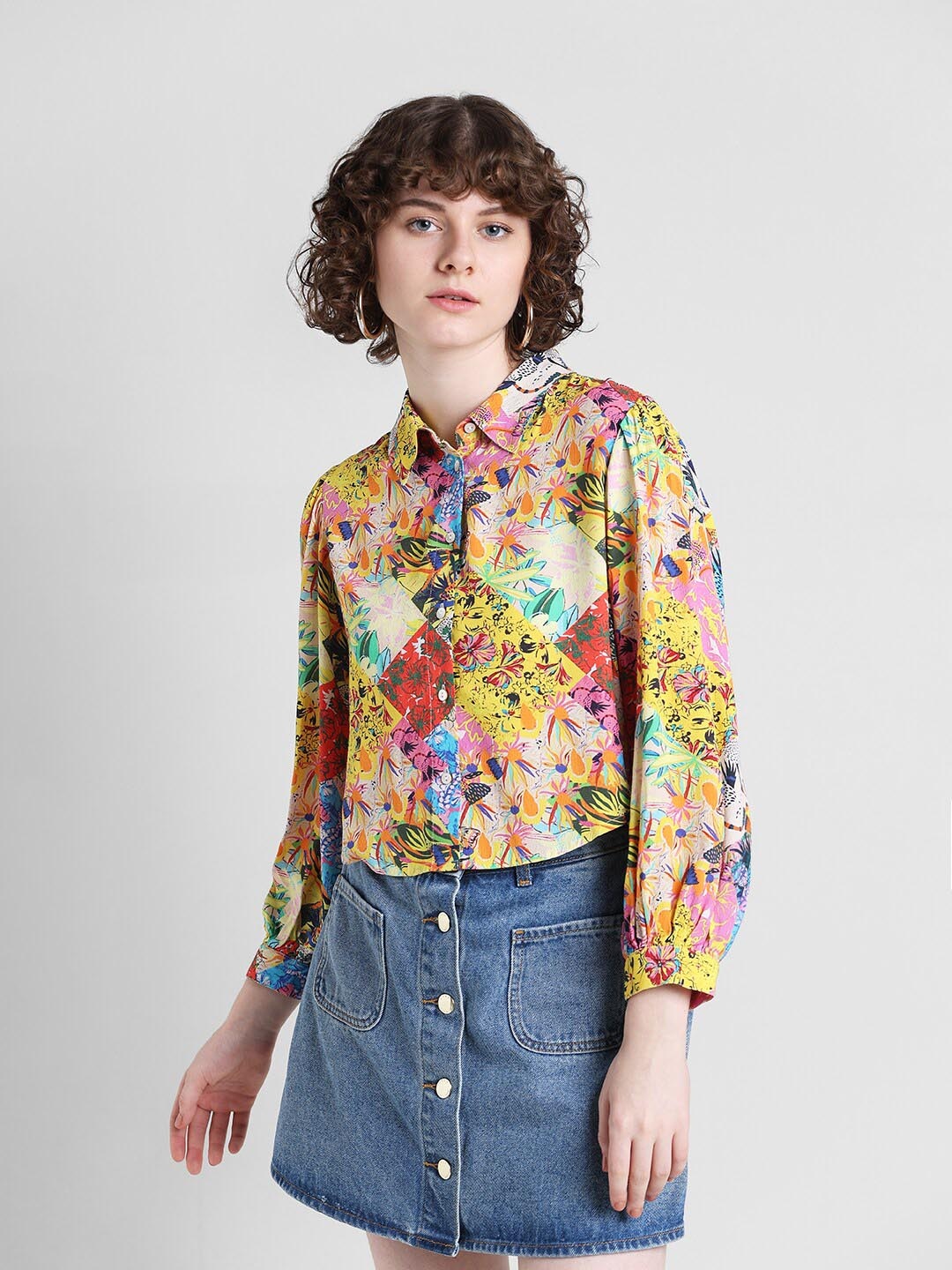 

ONLY Onlvision Floral Printed Casual Shirt, Yellow