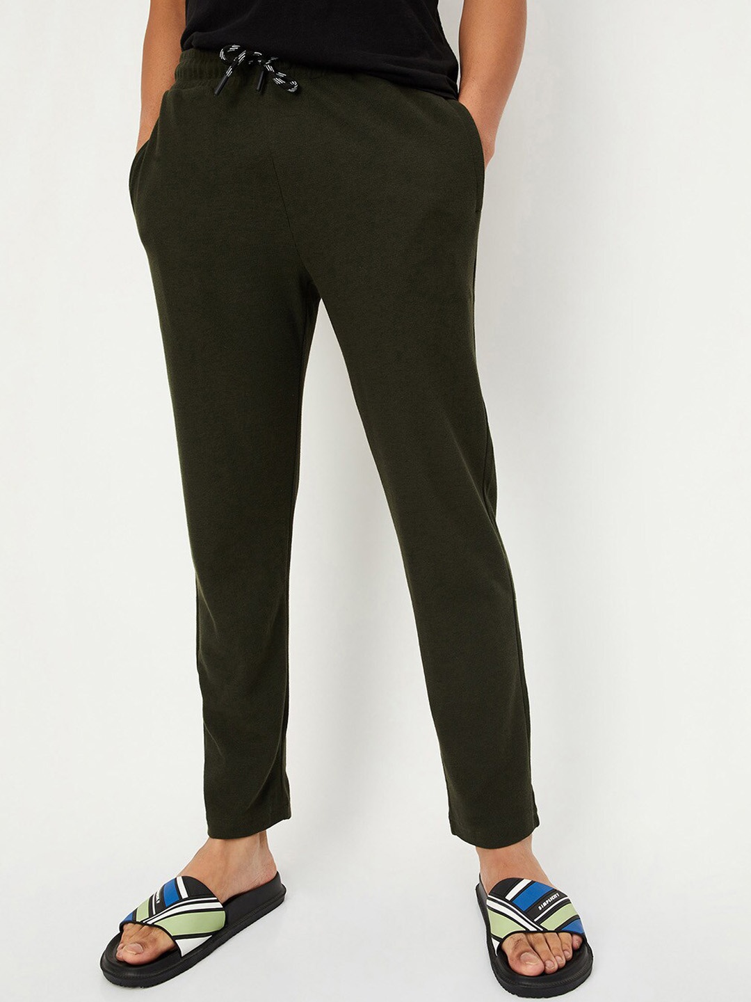 

max Men Mid Rise Lounge Pants, Olive