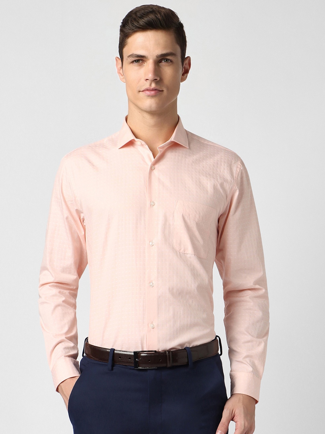 

Peter England Men Peach-Coloured Slim Fit Formal Shirt