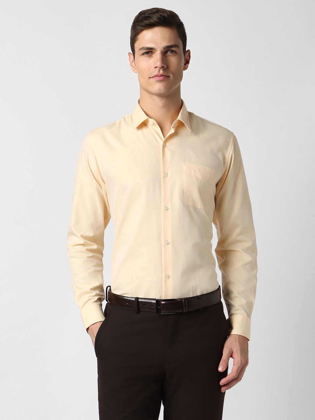 

Peter England Men Yellow Slim Fit Formal Shirt