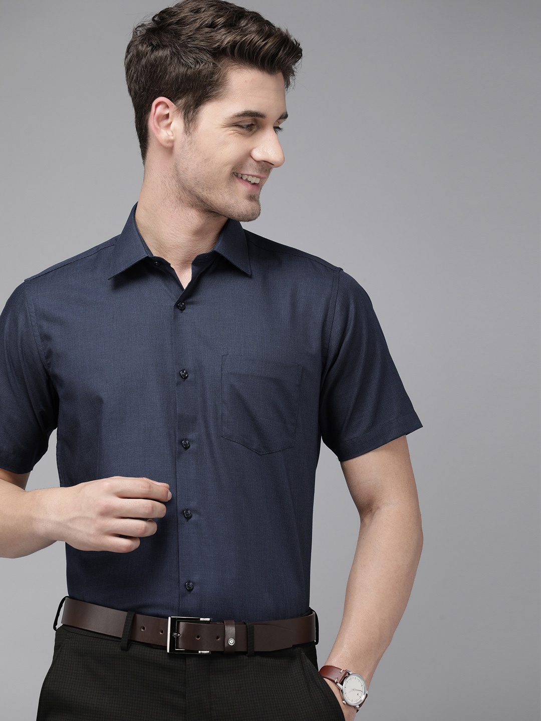 

Van Heusen Men Custom Formal Shirt, Navy blue