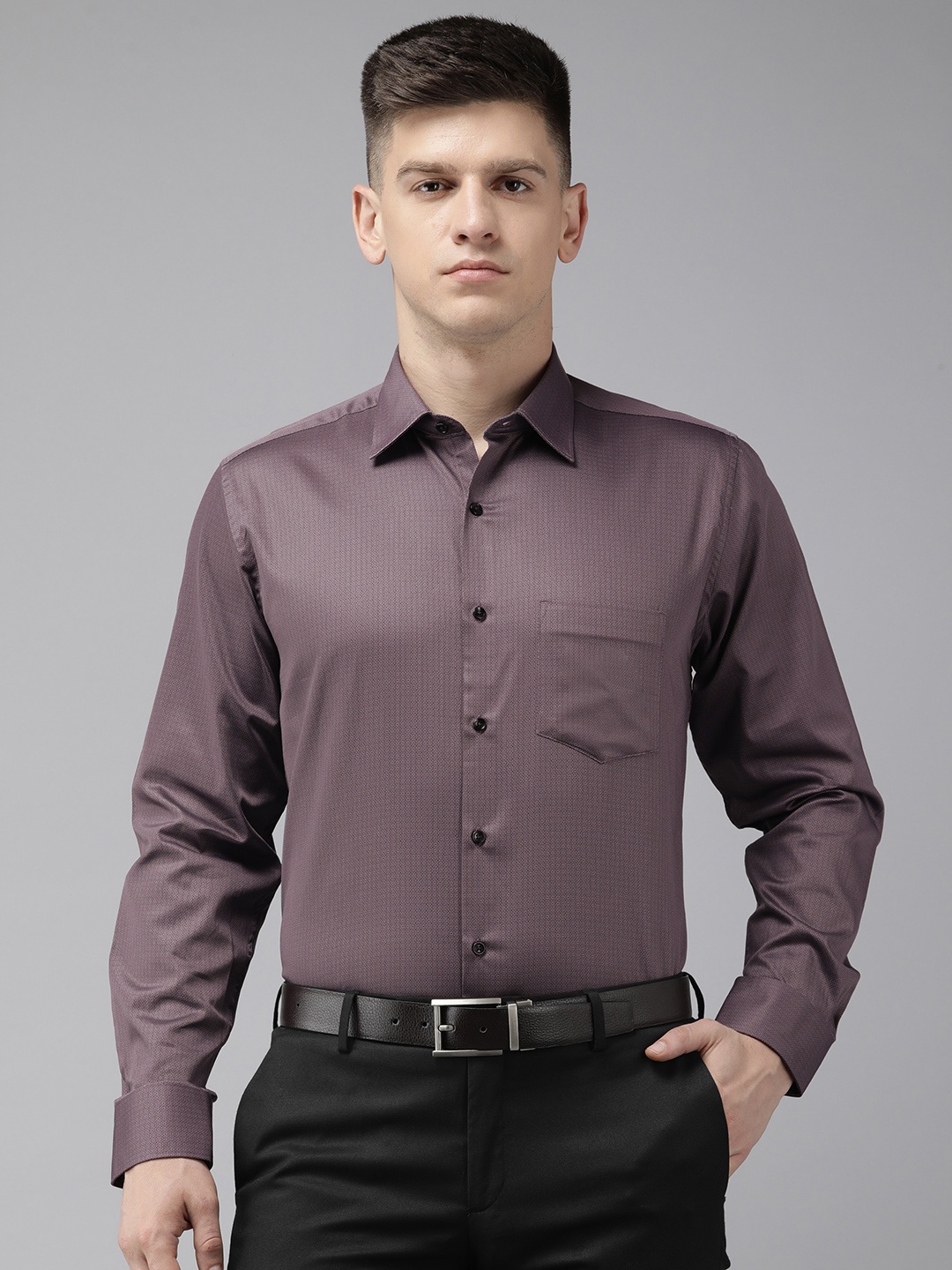 

Van Heusen Pure Cotton Custom Fit Geometric Printed Formal Shirt, Mauve