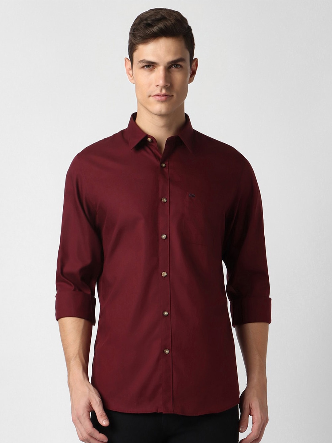 

Peter England Casuals Slim Fit Pure Cotton Casual Shirt, Maroon