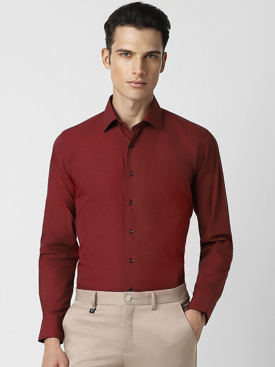 

Van Heusen Men Slim Fit Formal Shirt, Maroon