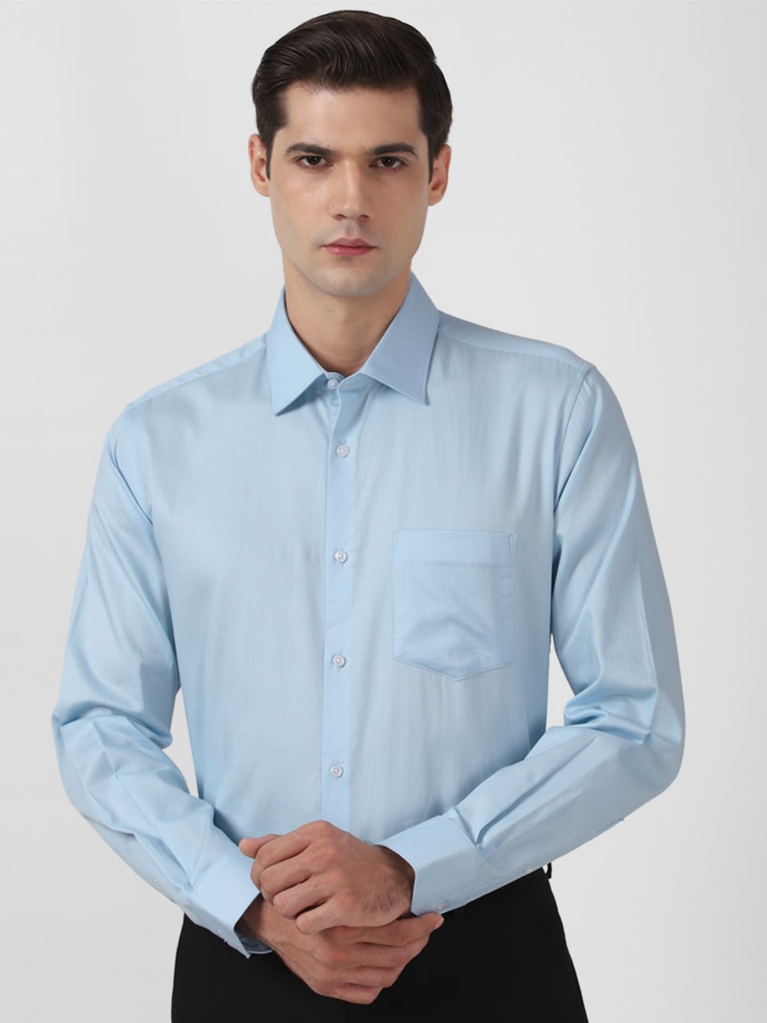 

Van Heusen Spread Collar Long Sleeves Cotton Formal Shirt, Blue